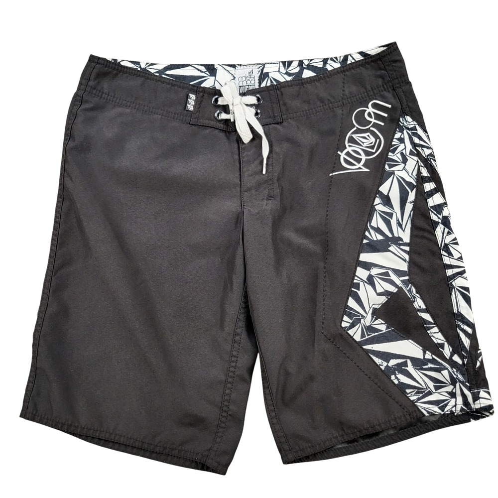Volcom Miss Mod Women's Foster Remix 11"‎ Boardshorts Black Geometric Size 7